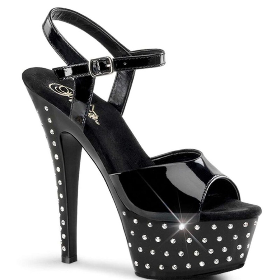 High Heels Pleaser | Pleaser Sandalette Stardust-609 Schwarz