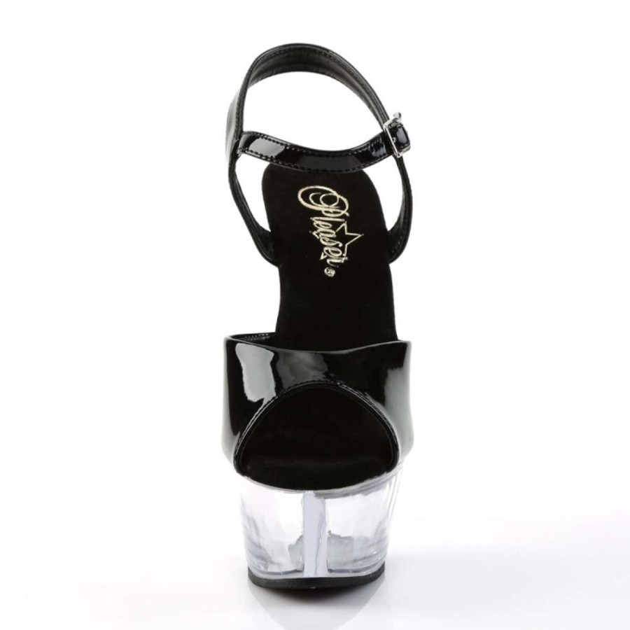 High Heels Pleaser | Pleaser Sandalette Kiss-209 Schwarz Transparent