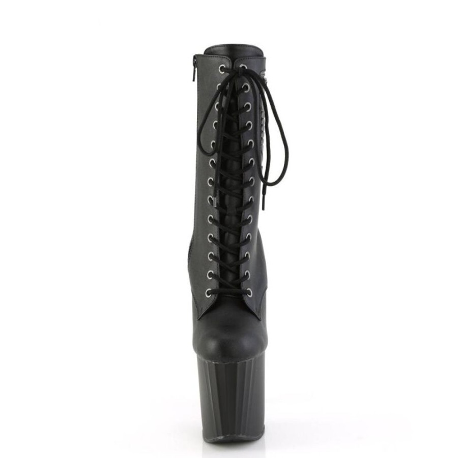 High Heels Pleaser | Pleaser Enchant-1040Pk Plateau Stiefel Kunstleder Schwarz