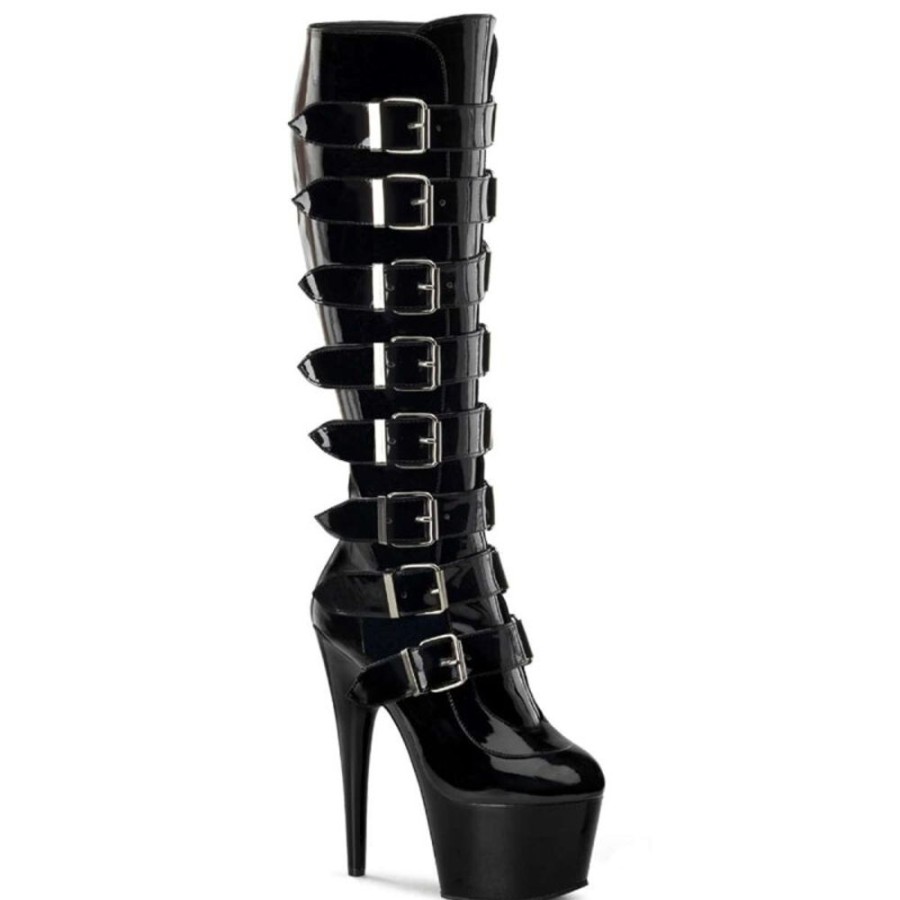 High Heels Pleaser | Pleaser Stiefel Adore-2043 Schwarz