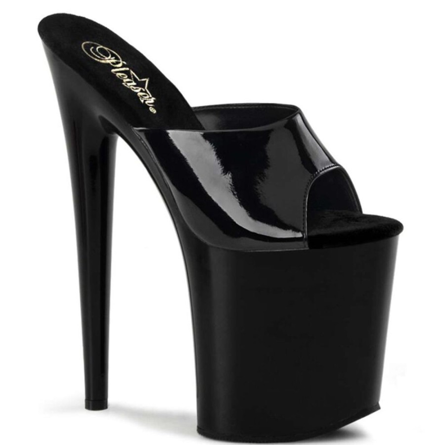 High Heels Pleaser | Pleaser Pantolette Flamingo-801 Schwarz