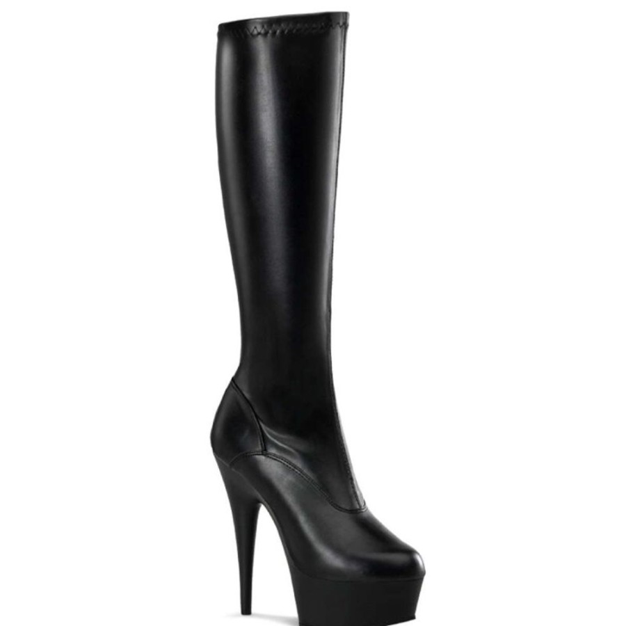 High Heels Pleaser | Pleaser Stiefel Delight-2000 Schwarz