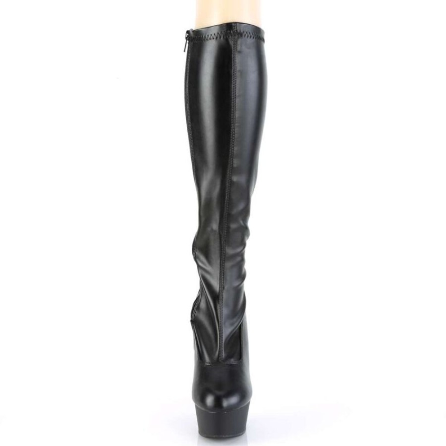 High Heels Pleaser | Pleaser Stiefel Delight-2000 Schwarz