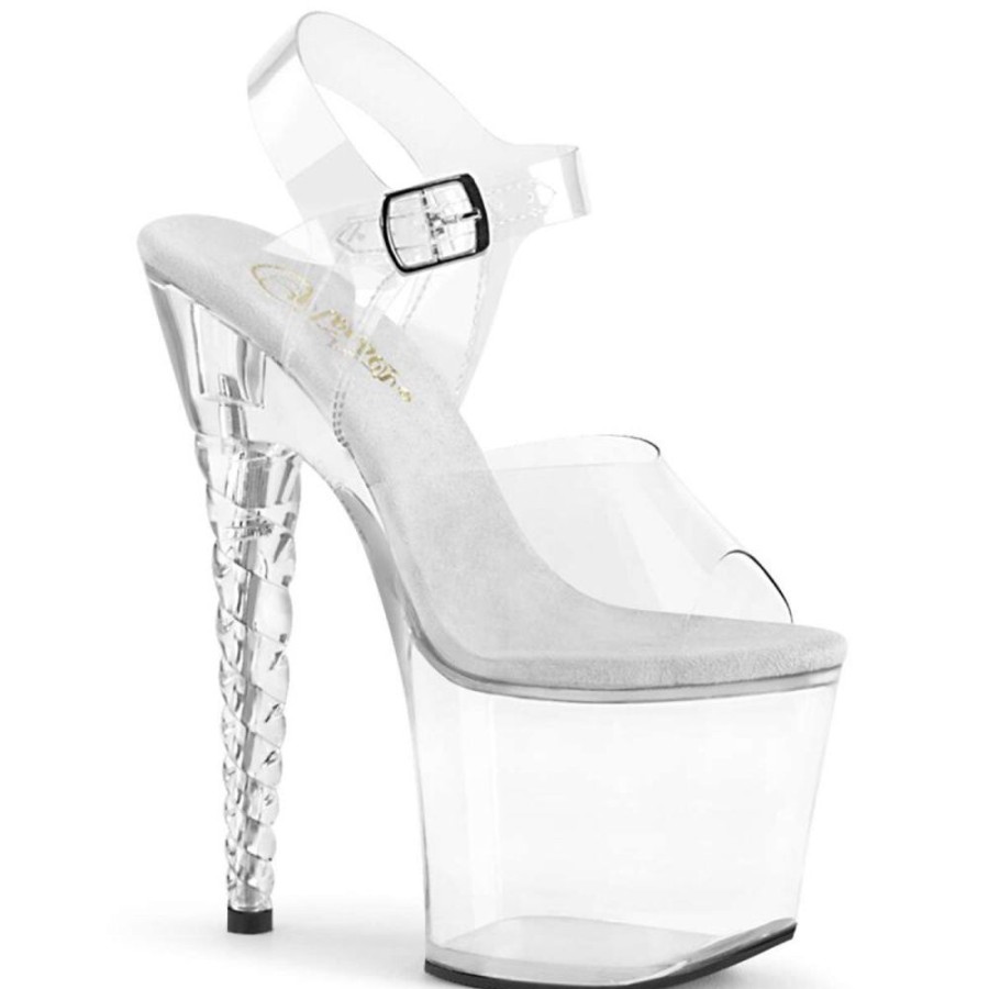 High Heels Pleaser | Pleaser Sandalette Unicorn-708 Transparent Silber