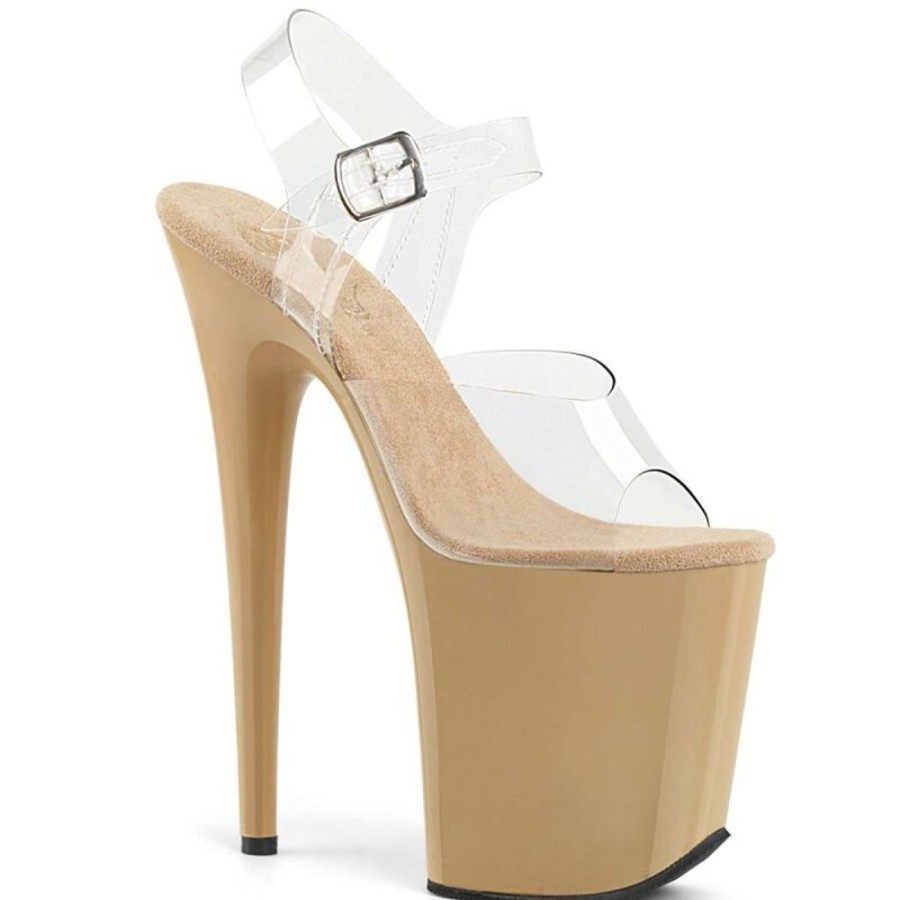 High Heels Pleaser | Pleaser Sandalette Flamingo-808 Transparent Creme